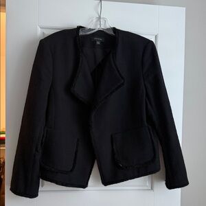 Ann Taylor Black Women's Blazer with Fringe Trim